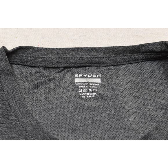 Spyder Men's Gray Logo T-Shirt Regular Size L Wicking Performance Tee - Picture 7 of 8